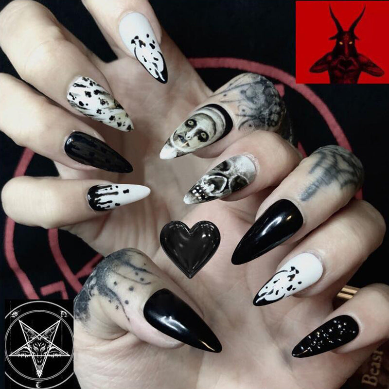 Halloween Skull press on nails
