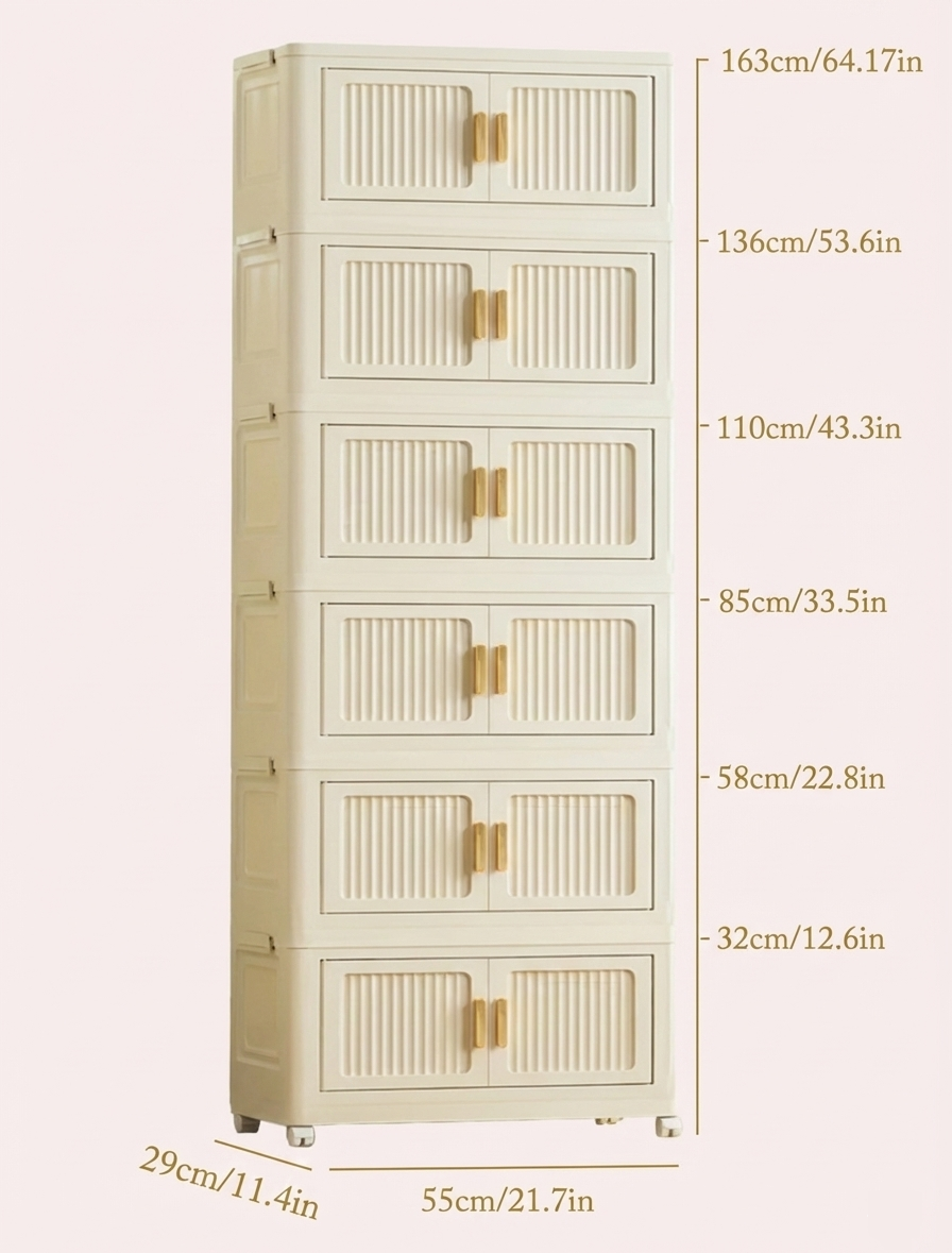 Foldable Rolling Storage Cabinet