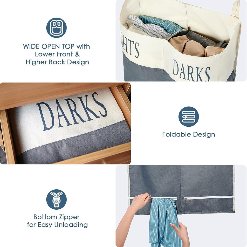 Double-Compartment Hanging Laundry Hamper
