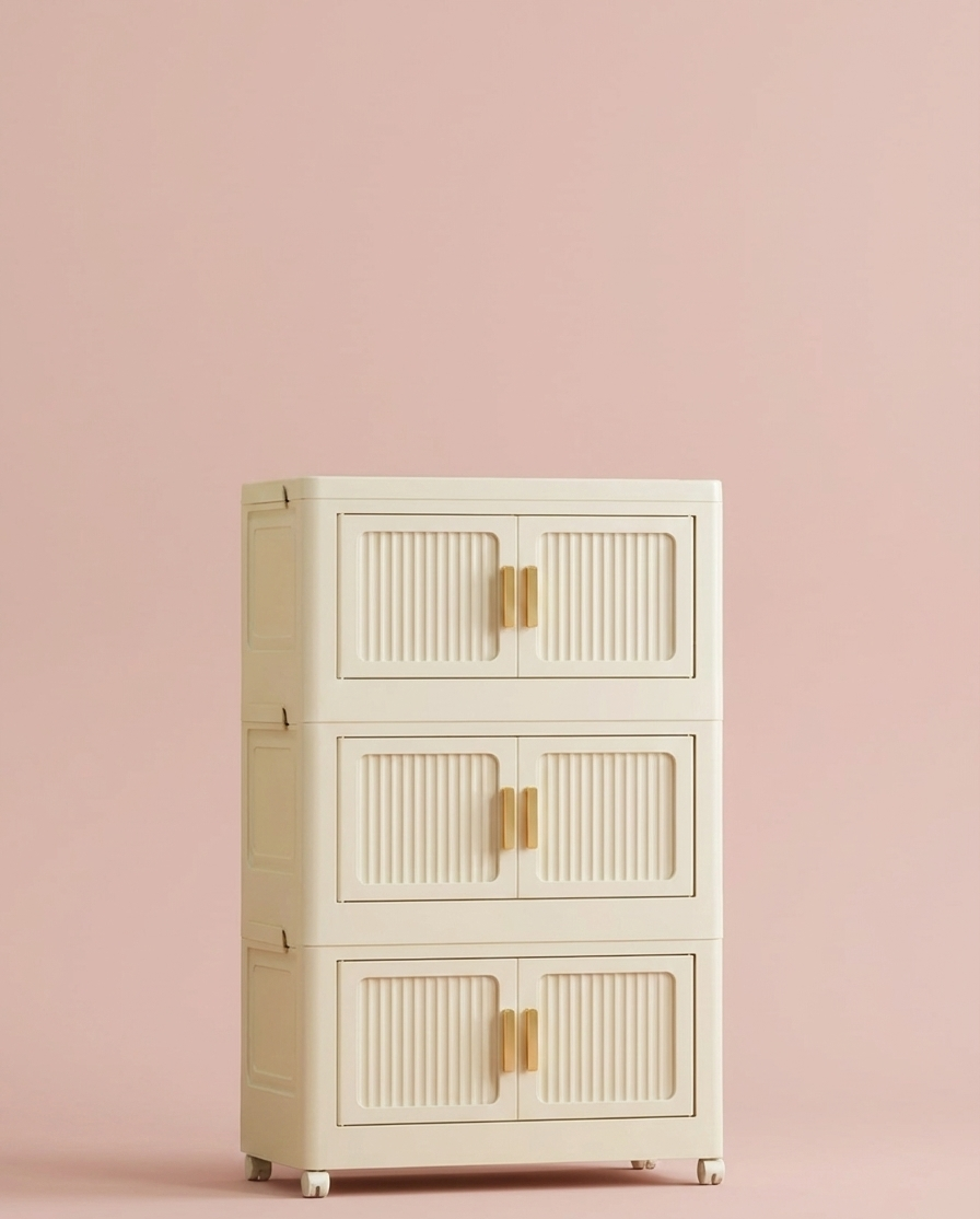 Foldable Rolling Storage Cabinet