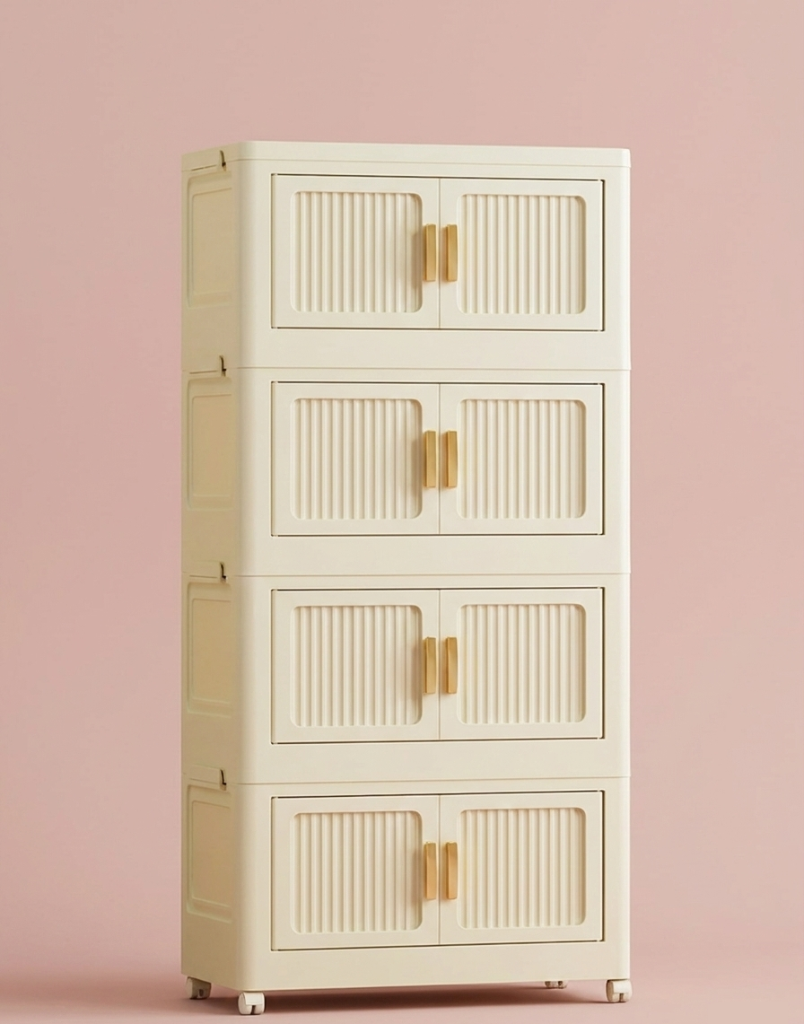 Foldable Rolling Storage Cabinet