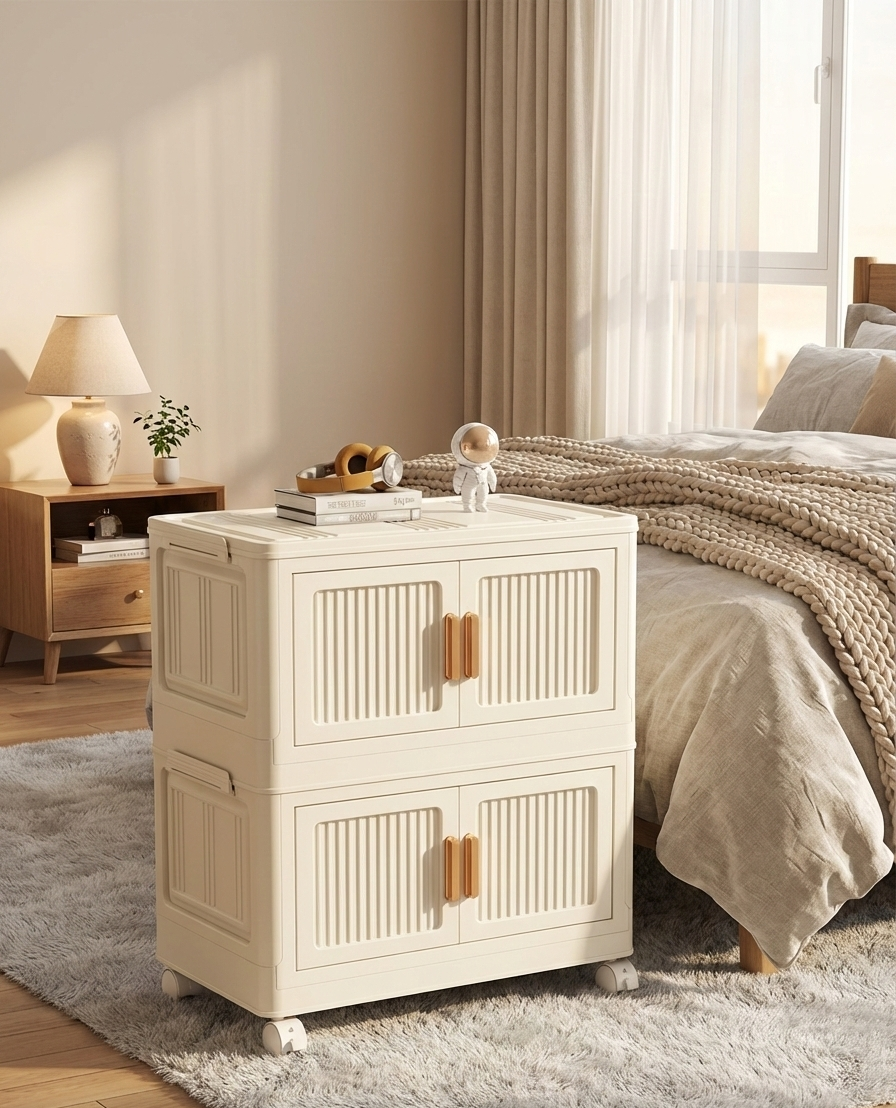 Foldable Rolling Storage Cabinet