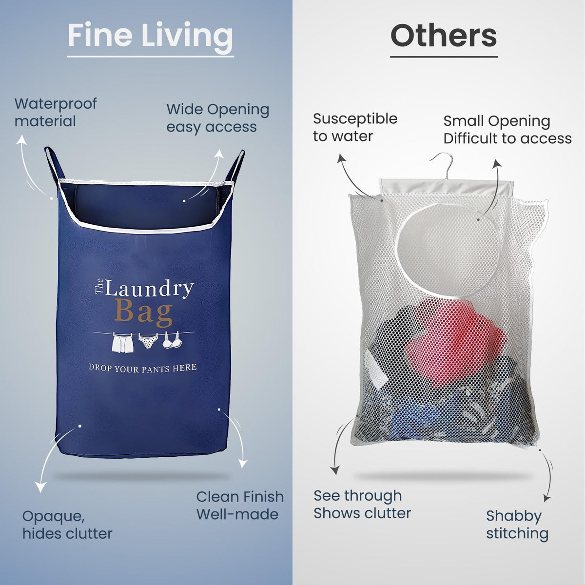 Space-Saving Over-the-Door Laundry Hamper