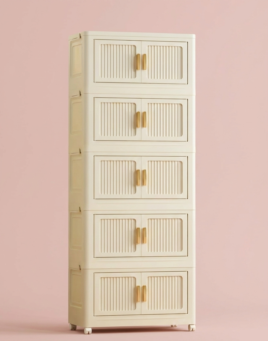 Foldable Rolling Storage Cabinet