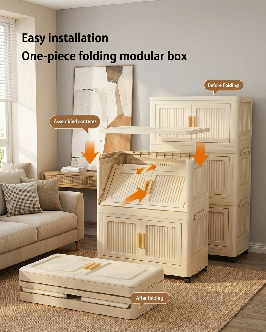 Foldable Rolling Storage Cabinet