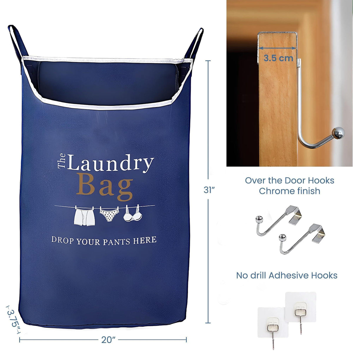 Space-Saving Over-the-Door Laundry Hamper