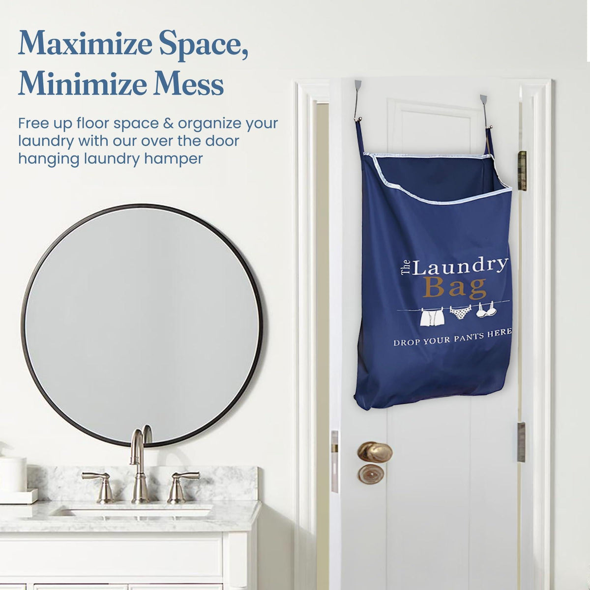 Space-Saving Over-the-Door Laundry Hamper