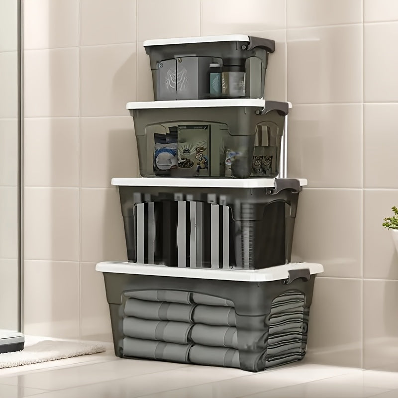 4PCS Stackable Storage Boxes Clear