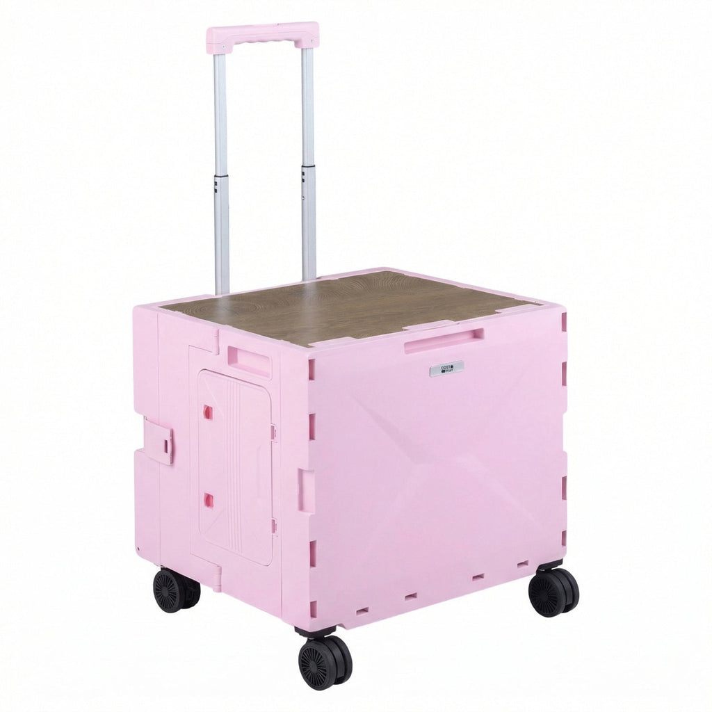 Foldable Rolling Utility Cart with Cup Holder