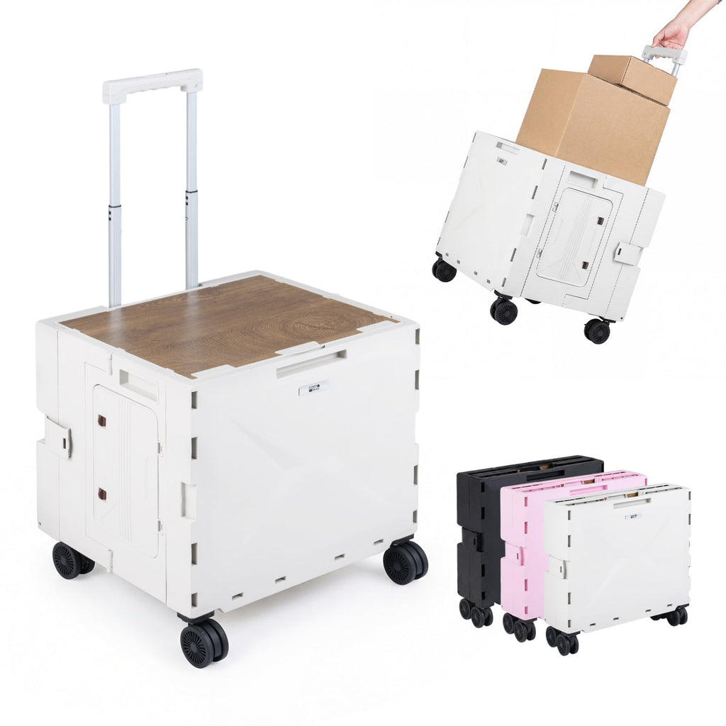 Foldable Rolling Utility Cart with Cup Holder