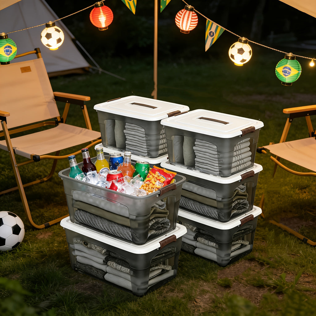 4PCS Stackable Storage Boxes Clear