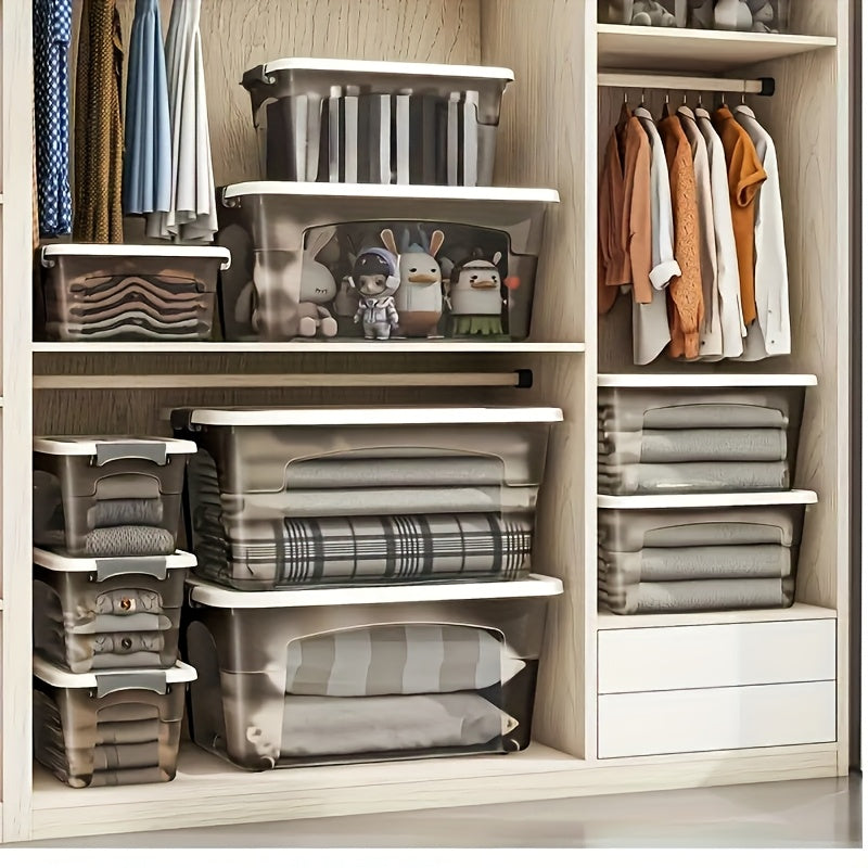 4PCS Stackable Storage Boxes Clear