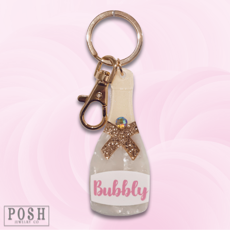 Acrylic bubbly bottle keychain - LC