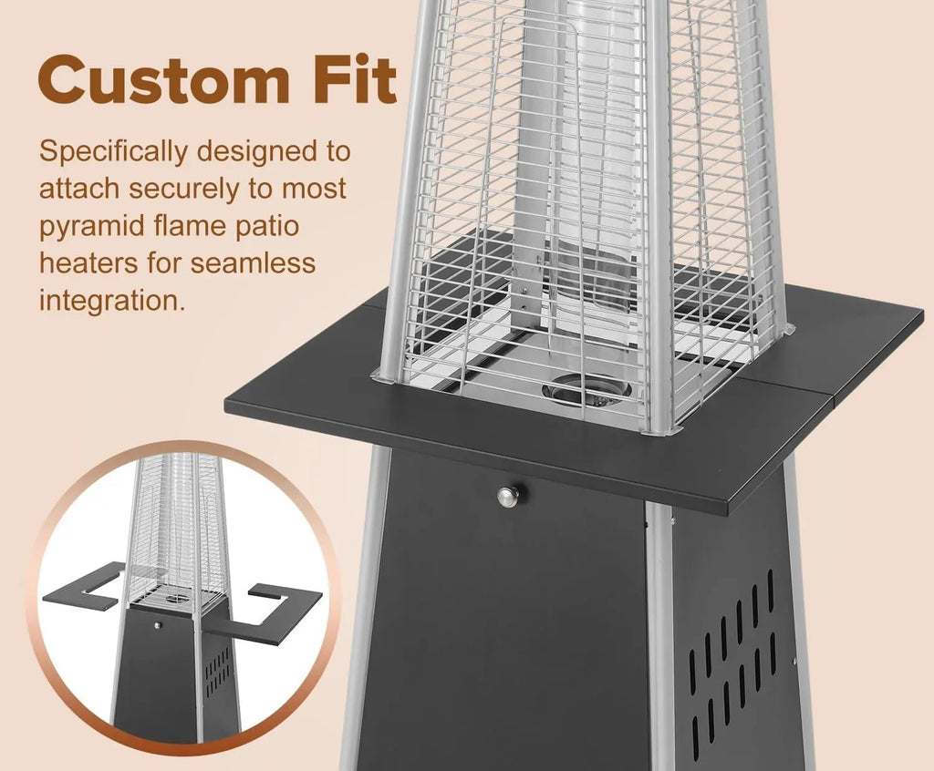 Pyramid Flame Patio Heater Accessory Table - Black