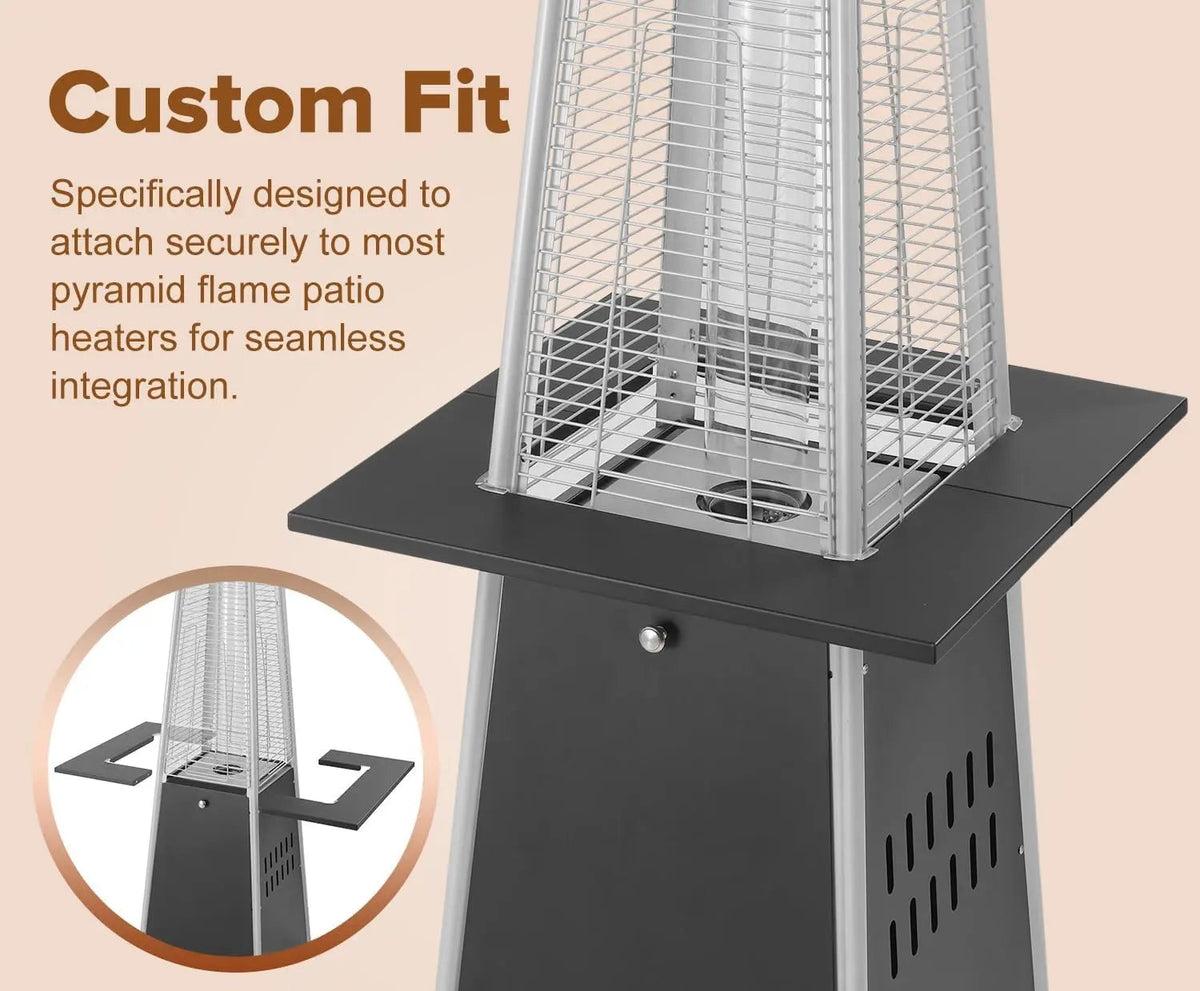 Pyramid Flame Patio Heater Accessory Table - Black
