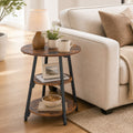 3-Tier Industrial Side Table with Metal Frame