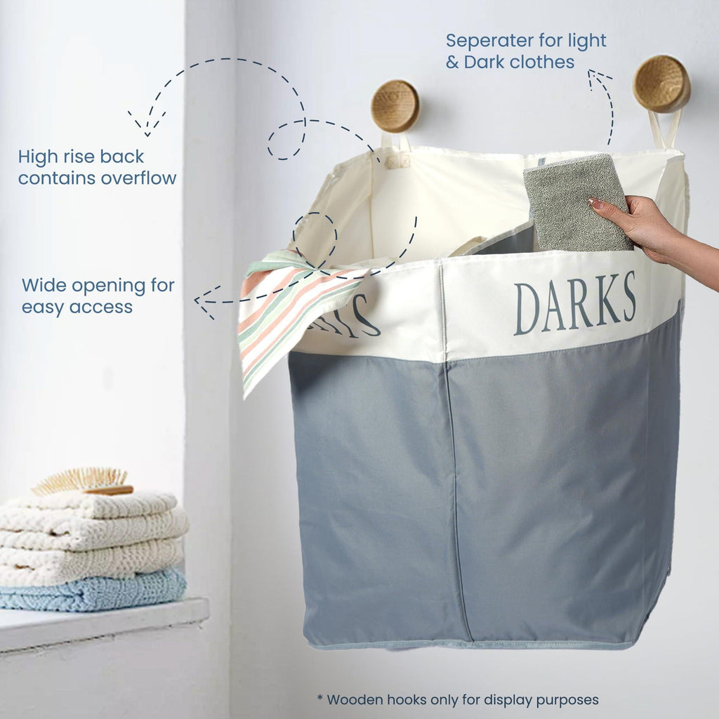 Double-Compartment Hanging Laundry Hamper