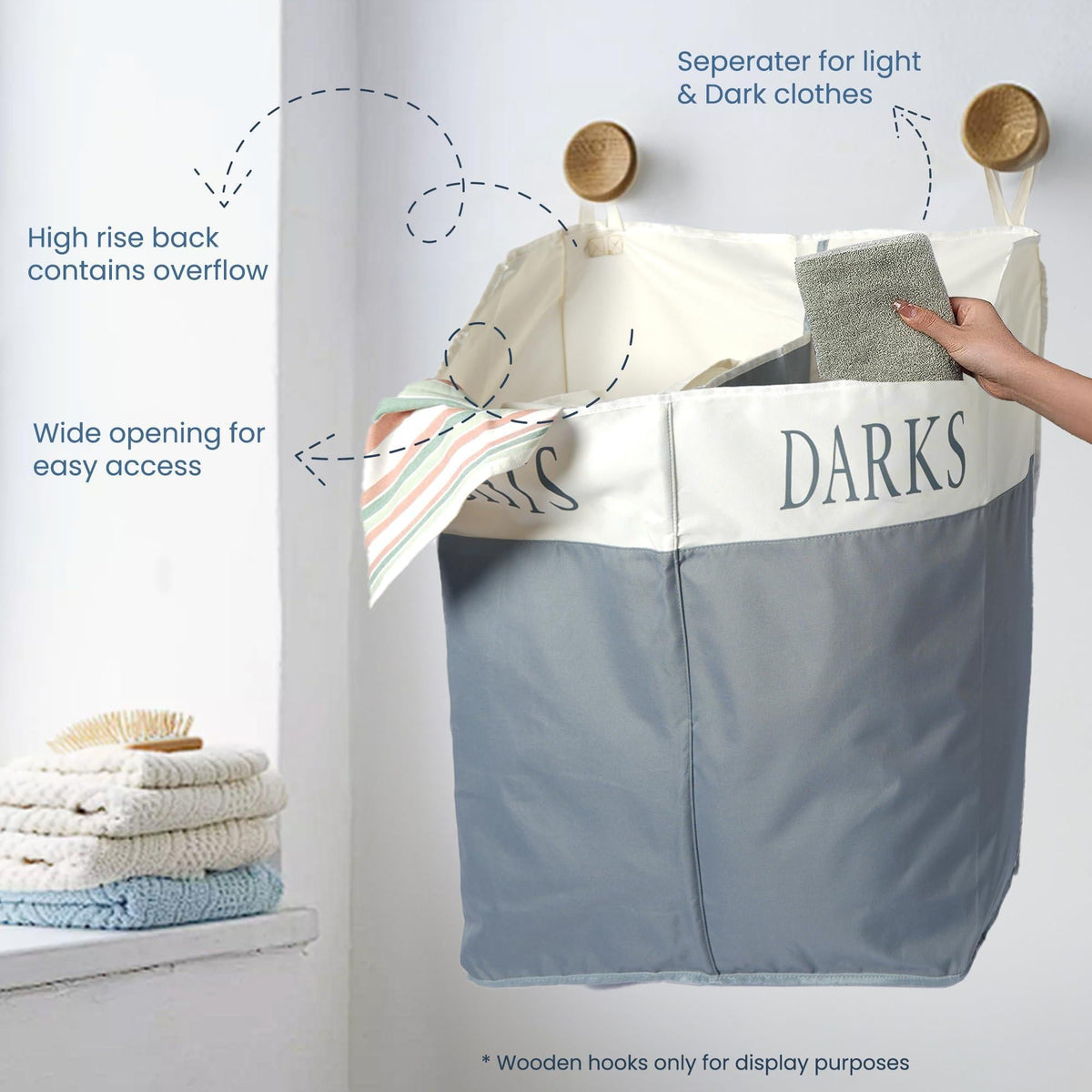 Double-Compartment Hanging Laundry Hamper