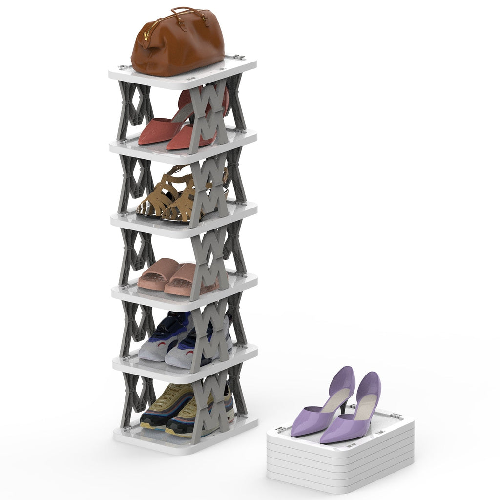 6-Tier Foldable Narrow Shoe Rack