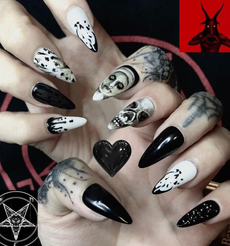 Halloween Skull press on nails