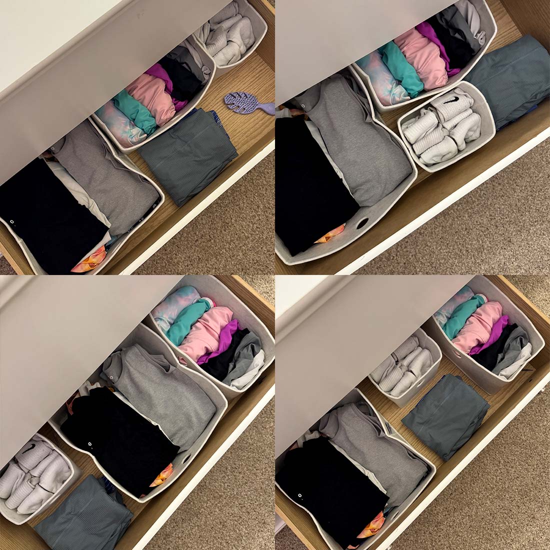 3-Pack Felt Drawer Organizer Bins