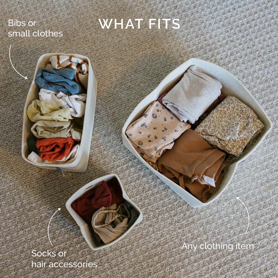 3-Pack Felt Drawer Organizer Bins