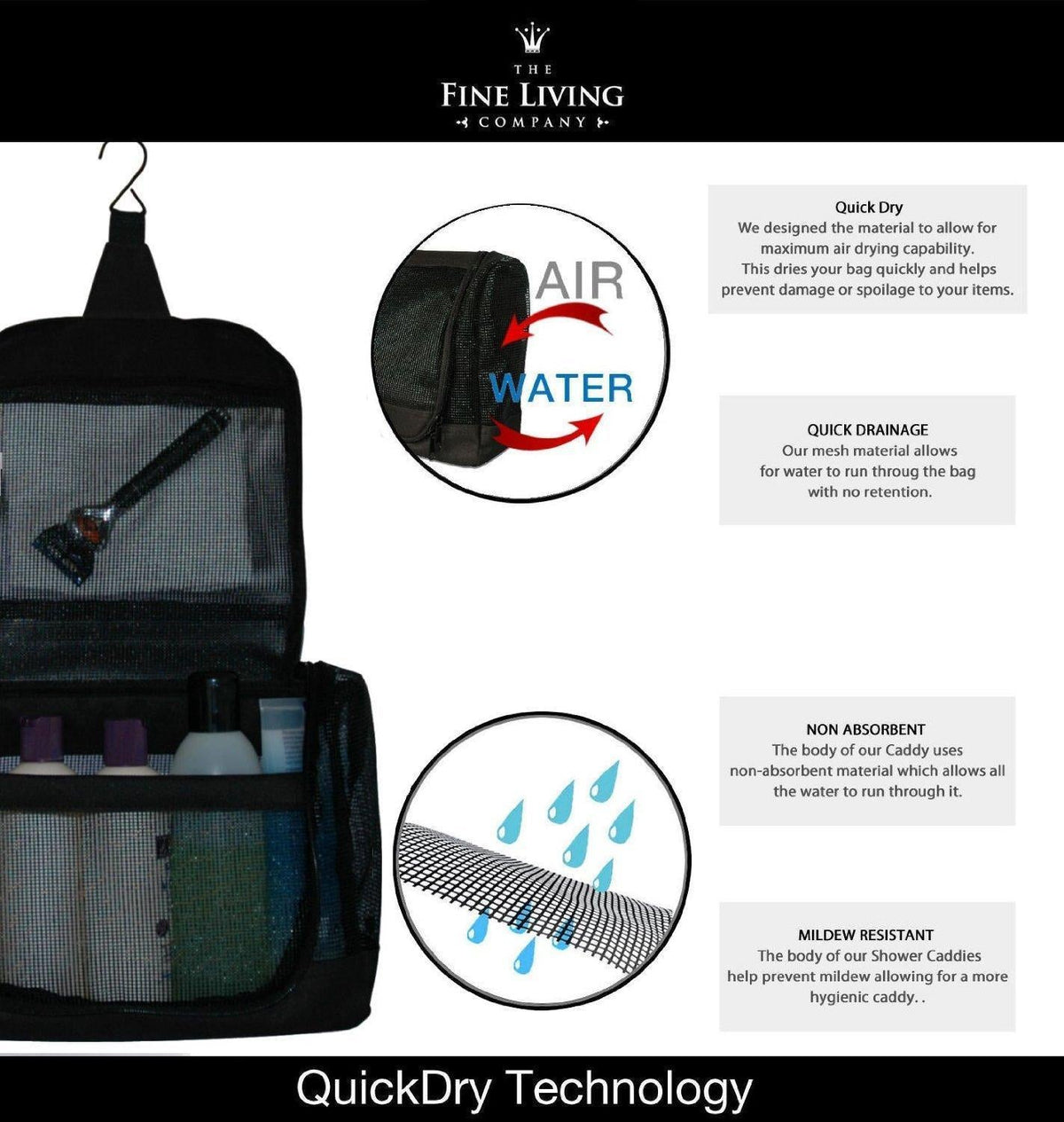 Quick-Dry Hanging Mesh Shower Caddy