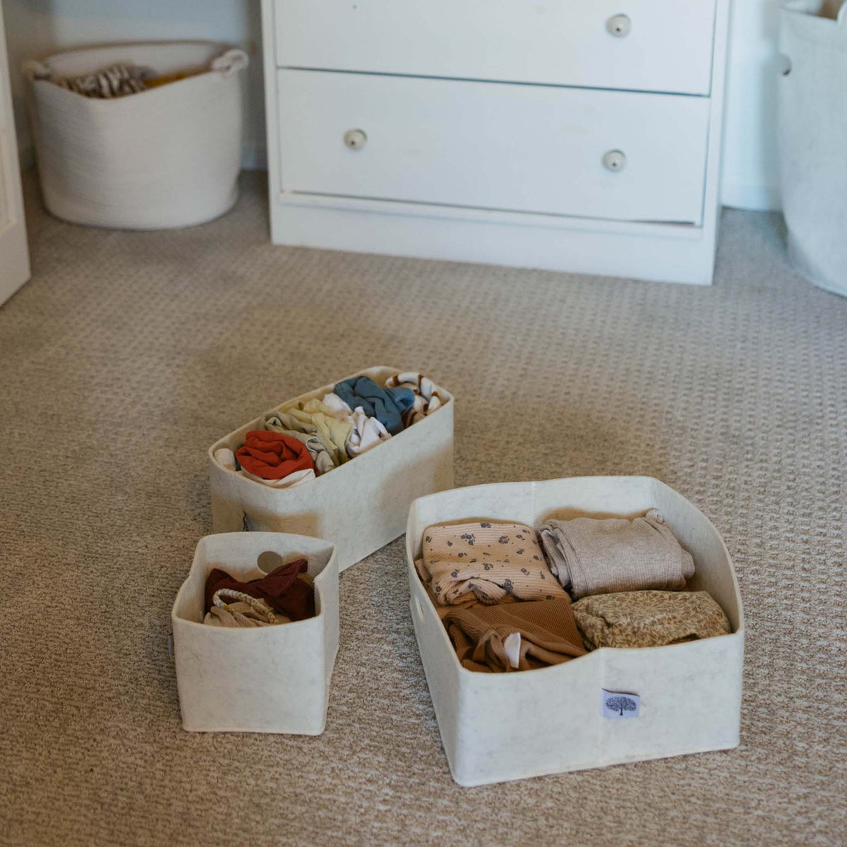 3-Pack Felt Drawer Organizer Bins
