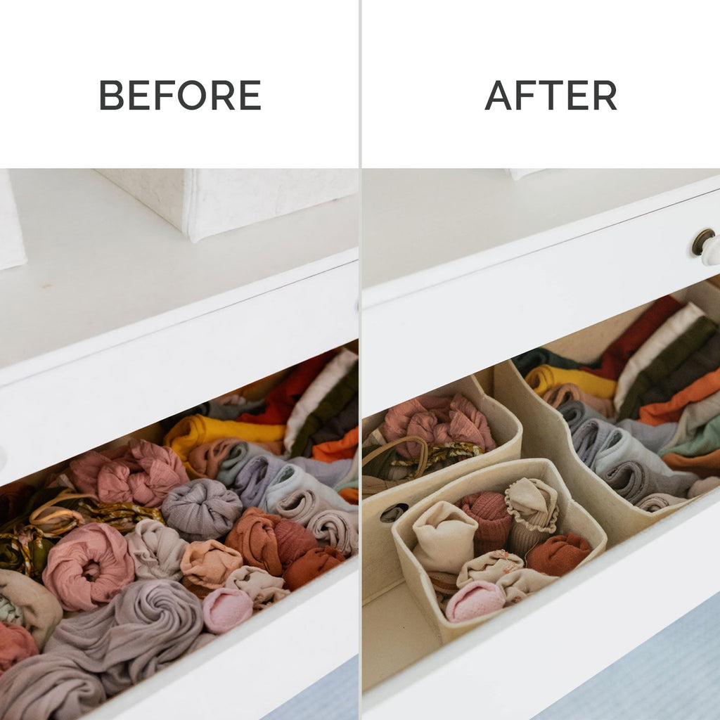 3-Pack Felt Drawer Organizer Bins