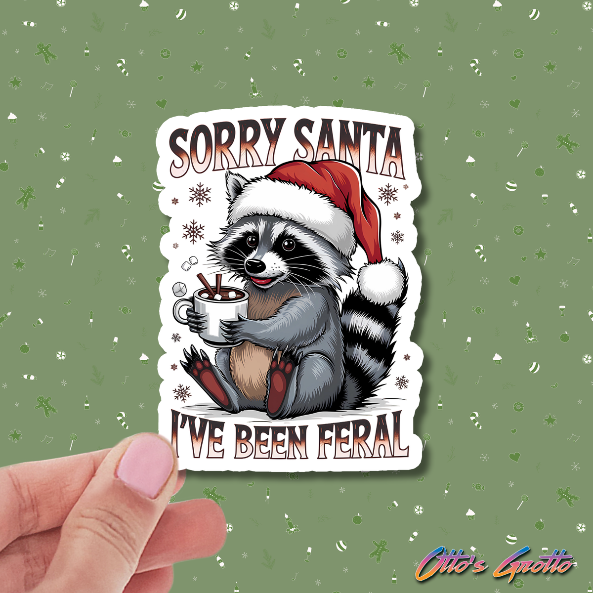 Sorry Santa I've Been Feral sticker decal