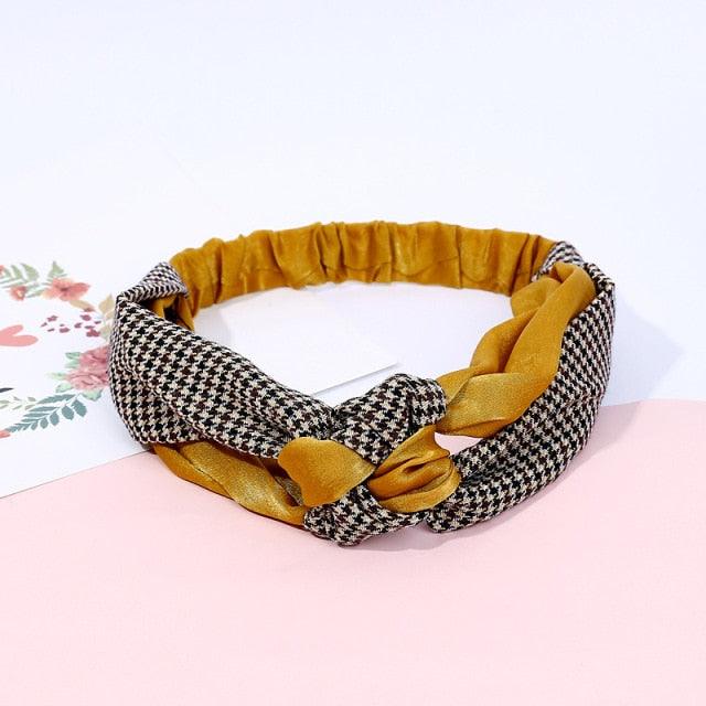 New Fashion Women Elegant Soft Headband Vintage Cross Knot Elastic Hair Bands Solid Girls Hairband Hair Accessories Gorgeous Hair Accessories For Women