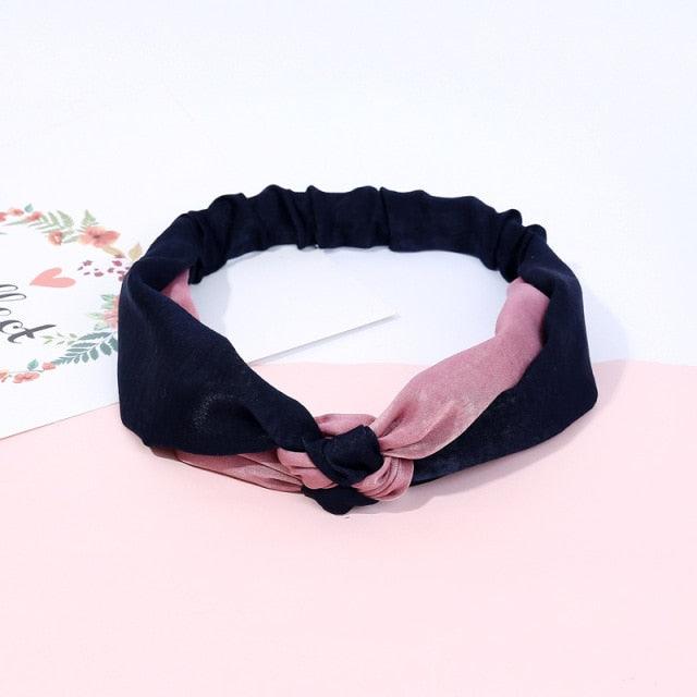 New Fashion Women Elegant Soft Headband Vintage Cross Knot Elastic Hair Bands Solid Girls Hairband Hair Accessories Gorgeous Hair Accessories For Women