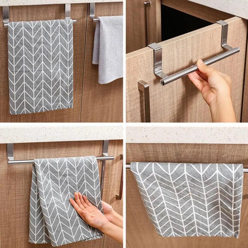 Stainless Steel Over-the-Door Towel Rack