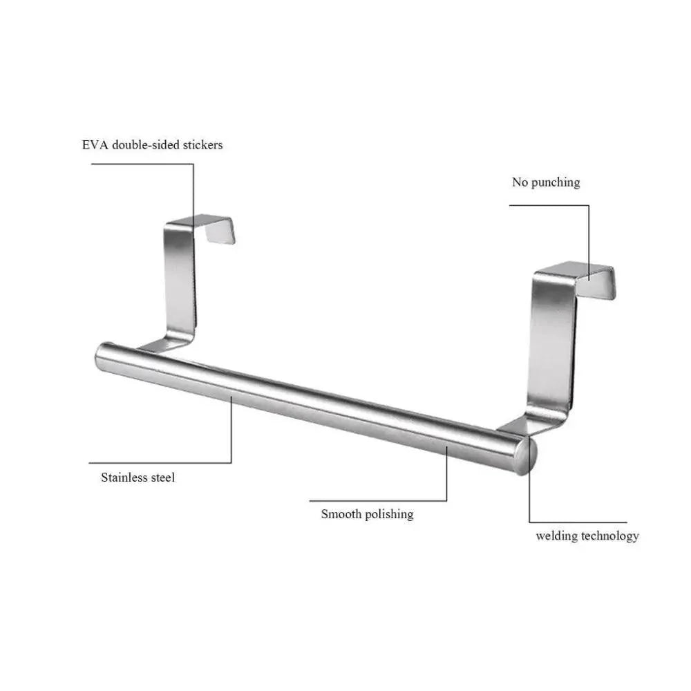 Stainless Steel Over-the-Door Towel Rack